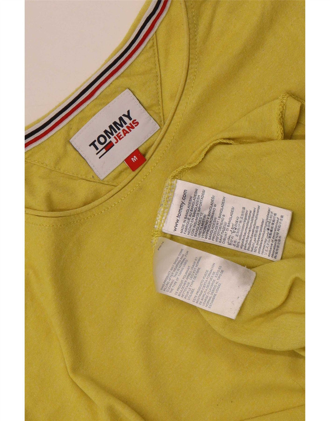 T-shirt da uomo Tommy Hilfiger Top in cotone giallo medio