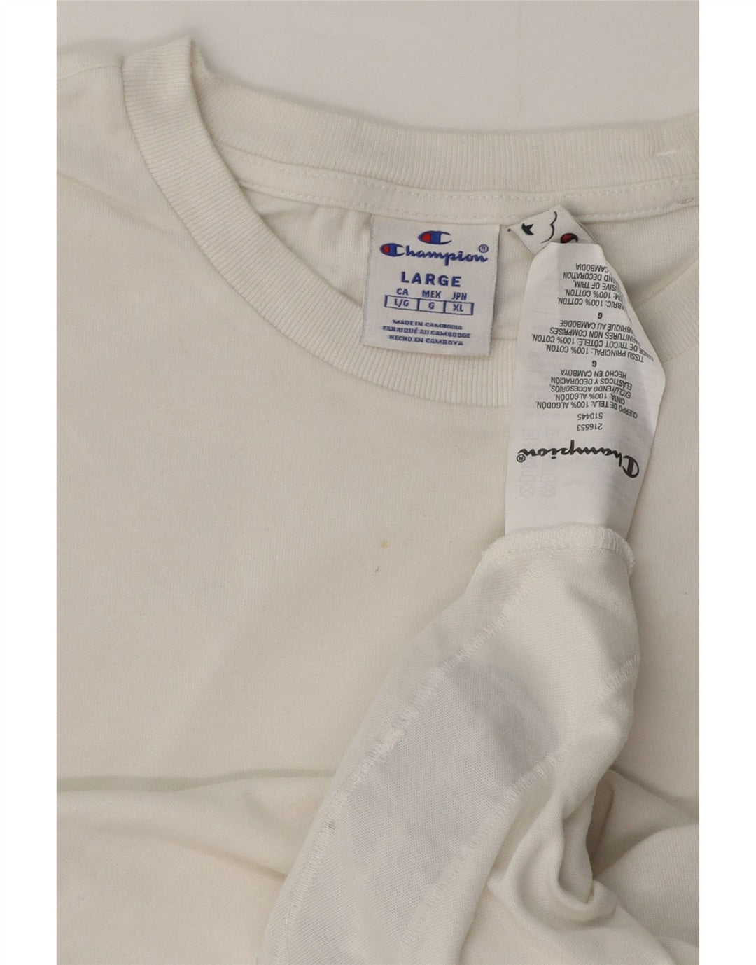T-shirt da uomo Champion Top grande in cotone bianco
