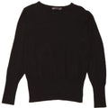 Maglione maglione con scollo a barca da donna Marks & Spencer UK 10 piccolo in viscosa nera