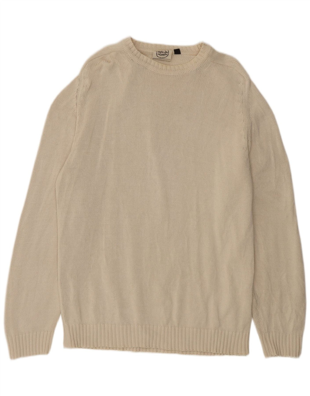 Maglione girocollo da uomo Murphy & Nye XL in cotone beige