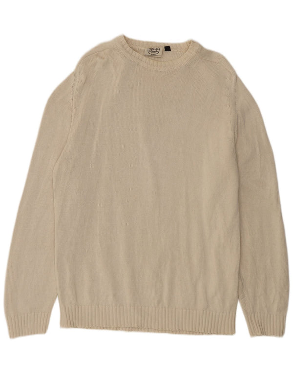Maglione girocollo da uomo Murphy & Nye XL in cotone beige