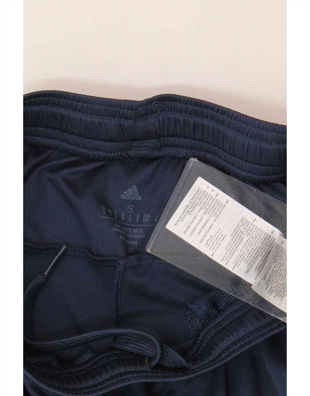 Pantaloncini sportivi da uomo Adidas piccoli in poliestere blu navy