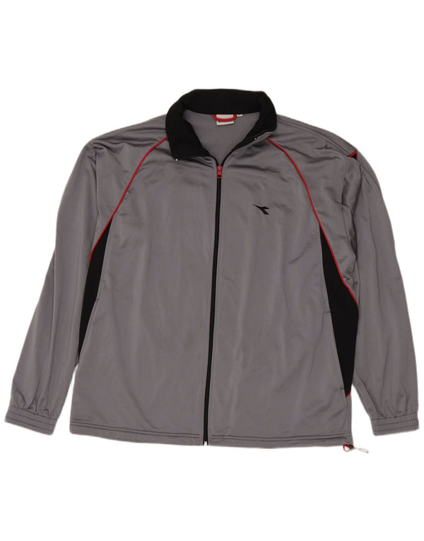 DIADORA Giacca da tuta da uomo XL Poliestere Colourblock grigio