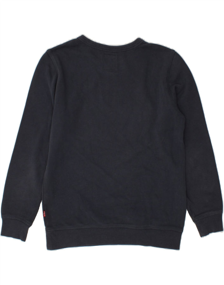 LEVI'S Boys Graphic Sweatshirt Jumper 15-16 Years Navy Blue Cotton Vintage Levi's and Second-Hand Levi's from Messina Hembry 