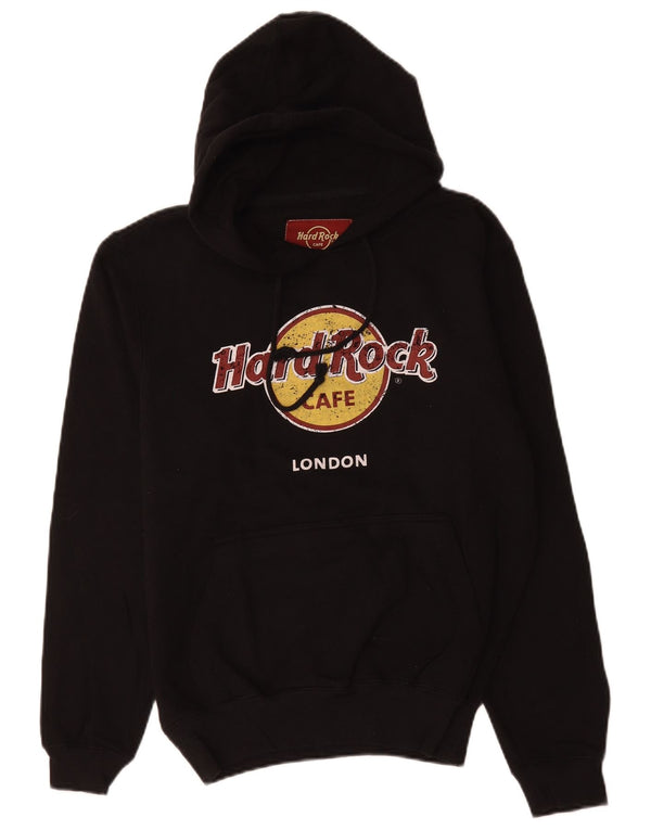 Felpa con cappuccio grafica da uomo Hard Rock Cafe London, cotone nero medio