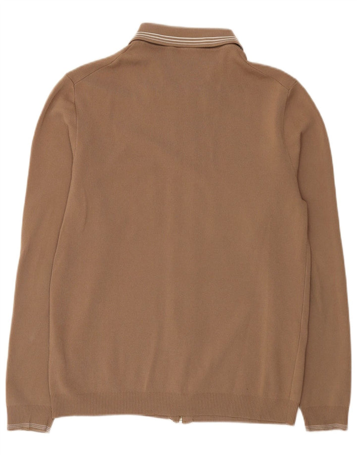 Maglione cardigan da uomo Reiss grande in viscosa marrone