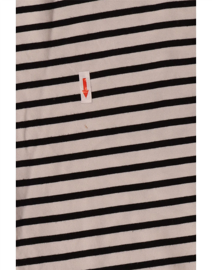 Top Zara da donna a maniche lunghe UK 10 piccolo cotone a righe bianche