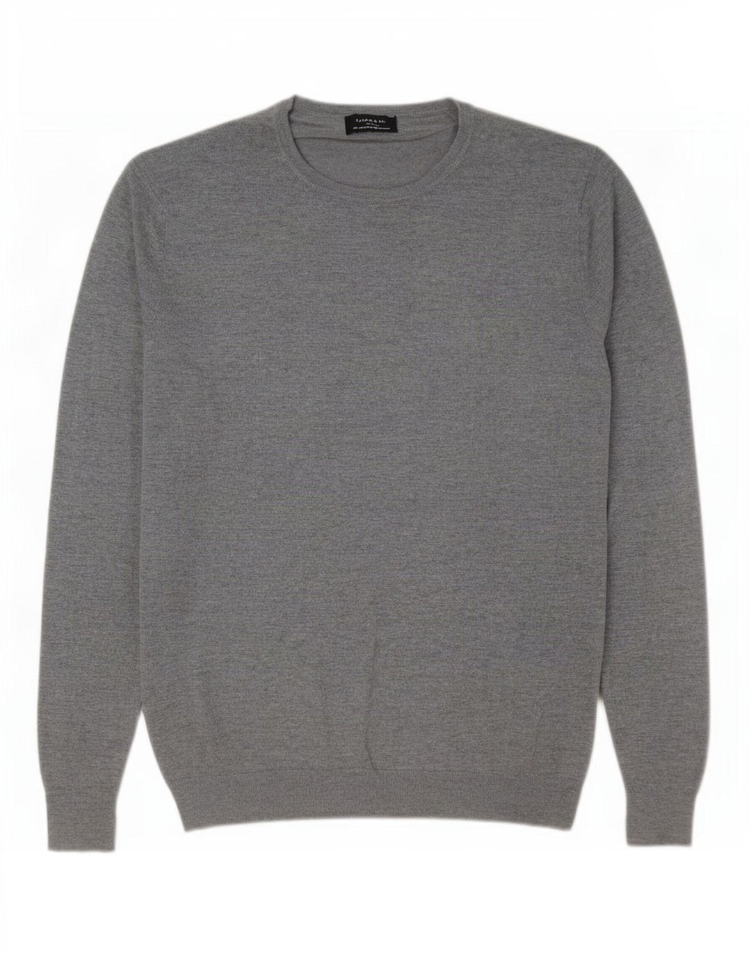 Maglione maglione girocollo da uomo Zara grande grigio