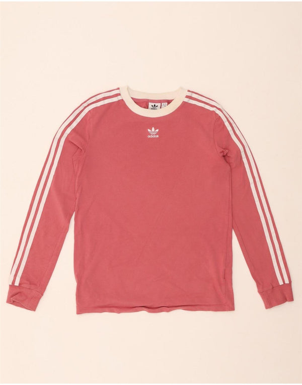 Top ADIDAS da donna a manica lunga UK 8 piccolo cotone rosa