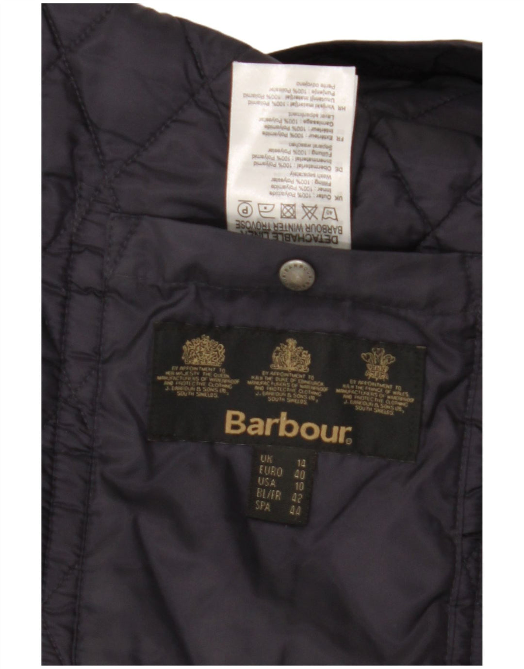 Giacca trapuntata da donna BARBOUR UK 14 Large blu navy in poliammide