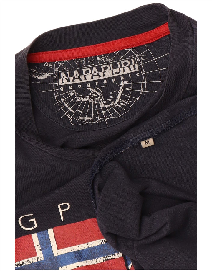 T-shirt grafica da uomo NAPAPIJRI Top medio blu navy
