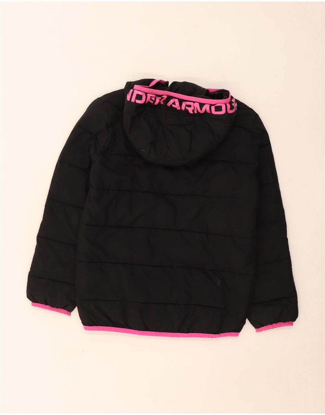 Giacca imbottita con cappuccio grafica per ragazze Under Armour 10-11 anni in poliestere nero