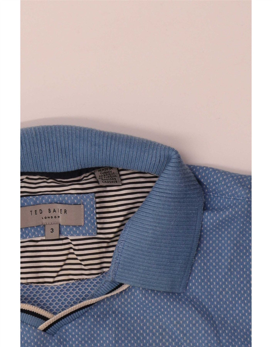 Polo da uomo Ted Baker taglia 3 cotone blu medio