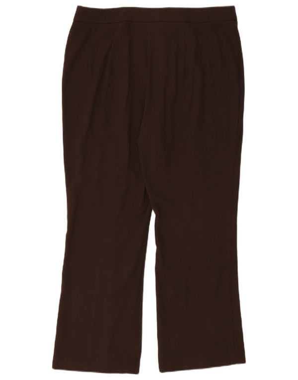 Pantaloni casual a vita alta da donna Marks & Spencer UK 18 XL W36 L28 Marrone