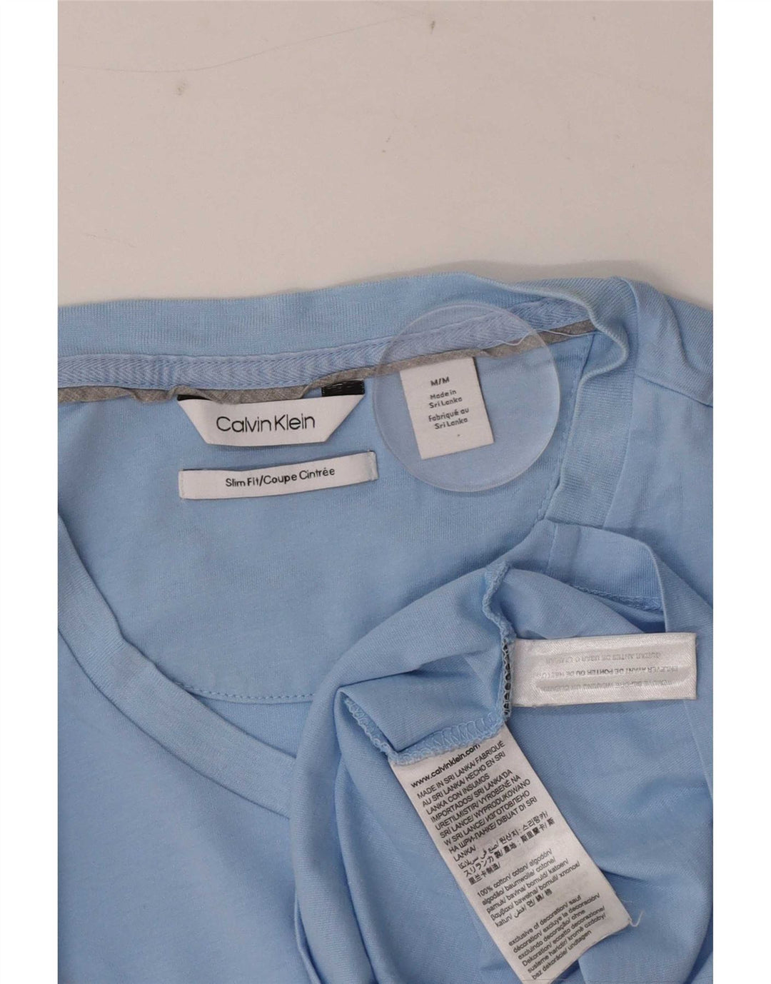 T-shirt slim fit da uomo Calvin Klein Top in cotone blu medio
