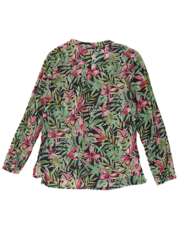 Laura Ashley Camicia da donna Camicetta UK 10 Piccolo cotone floreale multicolore