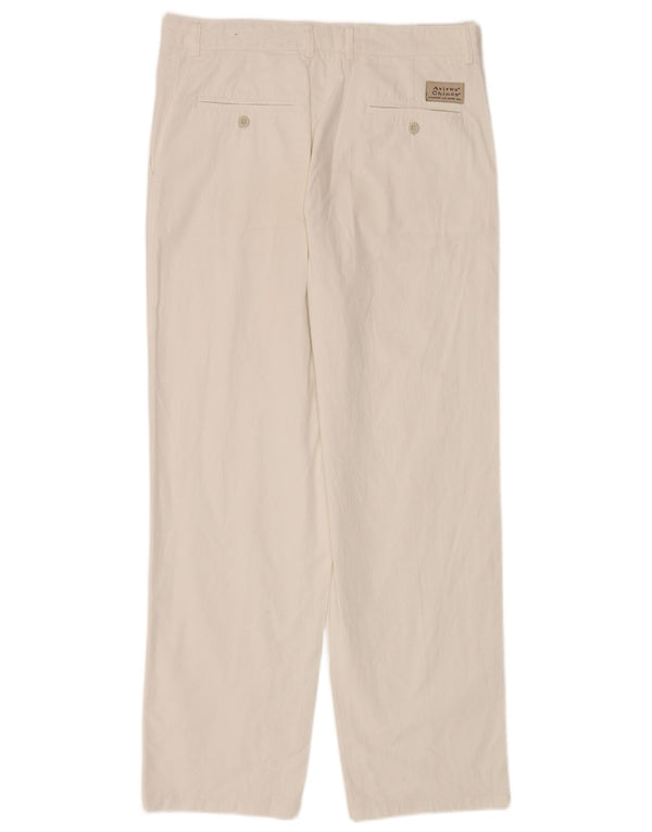 Pantaloni chino dritti da uomo Avirex W36 L32 lino bianco