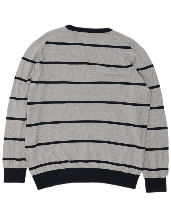 Crew Clothing Maglione da uomo con collo a collo 2XL Cotone a righe grigie
