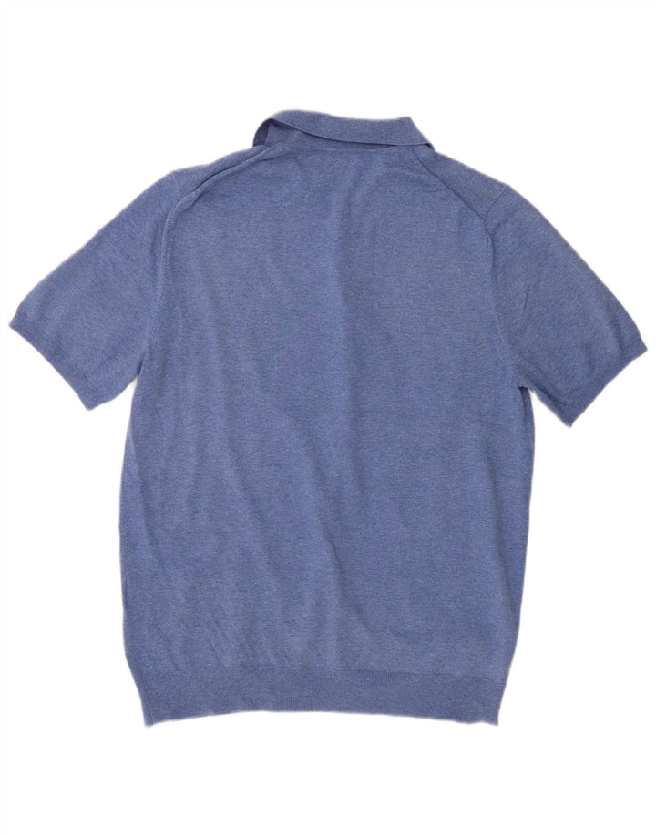 Polo da uomo Reiss in cotone blu medio