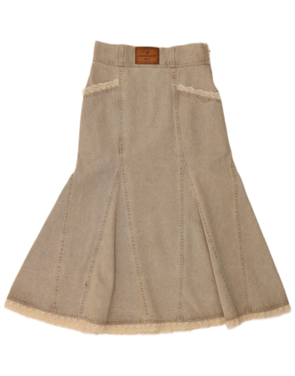 Gonna a tromba in denim per ragazze Laura Biagiotti 12-13 anni W26 Cotone verde