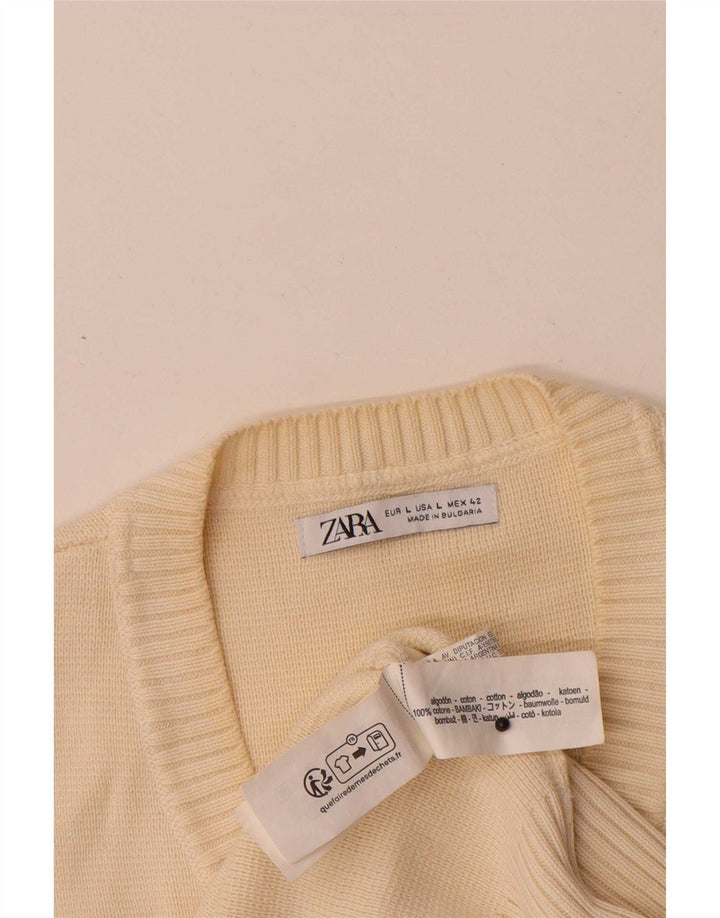 Canottiera da uomo Zara Canotta grande in cotone beige