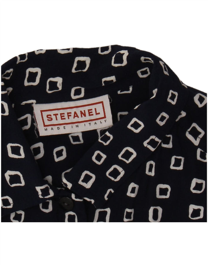 Camicia da donna STEFANEL UK 16 Large Blu Navy geometrica