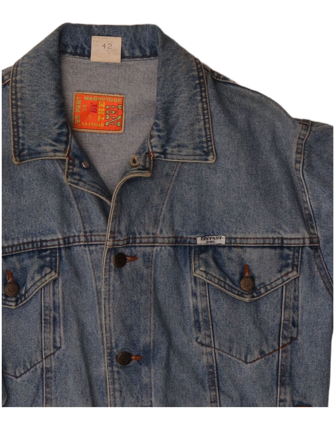 Giacca di jeans da donna VINTAGE EU 42 grande cotone blu