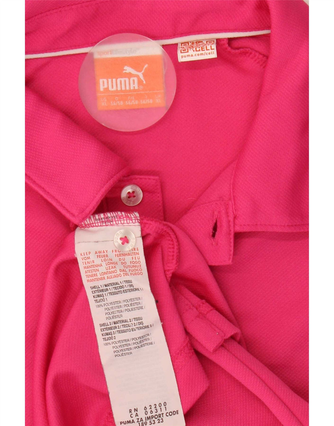 Polo Puma da uomo XL rosa in poliestere