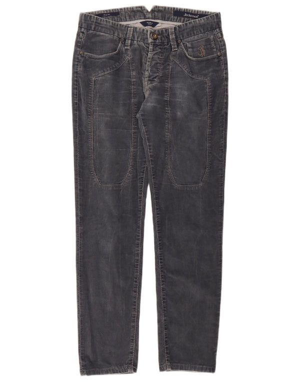 Pantaloni Jeckerson da uomo slim fit in velluto a coste W29 L28 cotone grigio