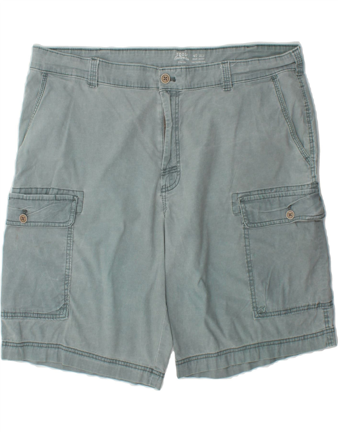 IZOD Mens Salt Water Cargo Shorts W40 XL Blue Cotton Vintage Izod and Second-Hand Izod from Messina Hembry 