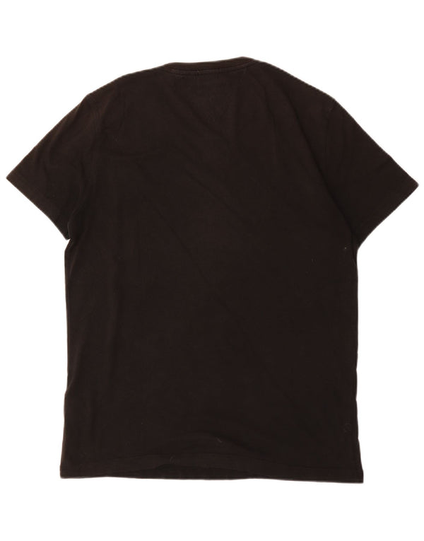 T-shirt grafica da uomo Tommy Hilfiger Top grande in cotone nero