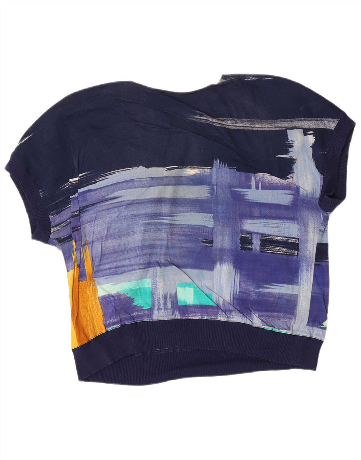 Armando Calo Camicetta da donna con motivo astratto Top IT 46 Large Blu Navy