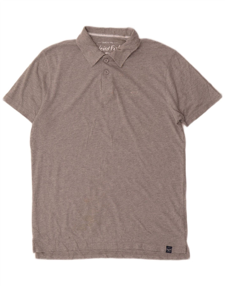Polo da uomo Weird Fish in cotone grigio medio