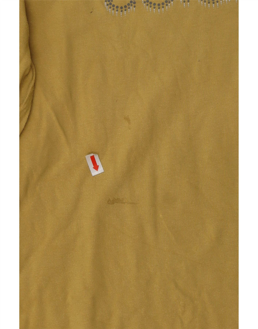 COLUMBIA Top grafico da donna manica lunga UK 14 grande cotone giallo