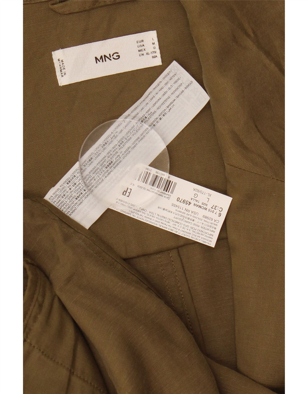 Giacca militare da donna MANGO UK 16 Large Khaki Lyocell