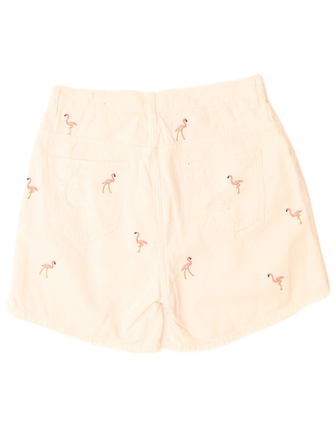 Pantaloncini di jeans Zara da donna con motivo astratto EU 40 medi W28 bianco sporco