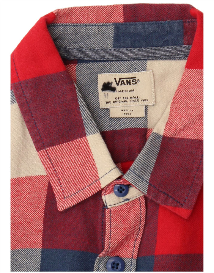 Camicia in flanella da uomo Vans a quadri rossi medi