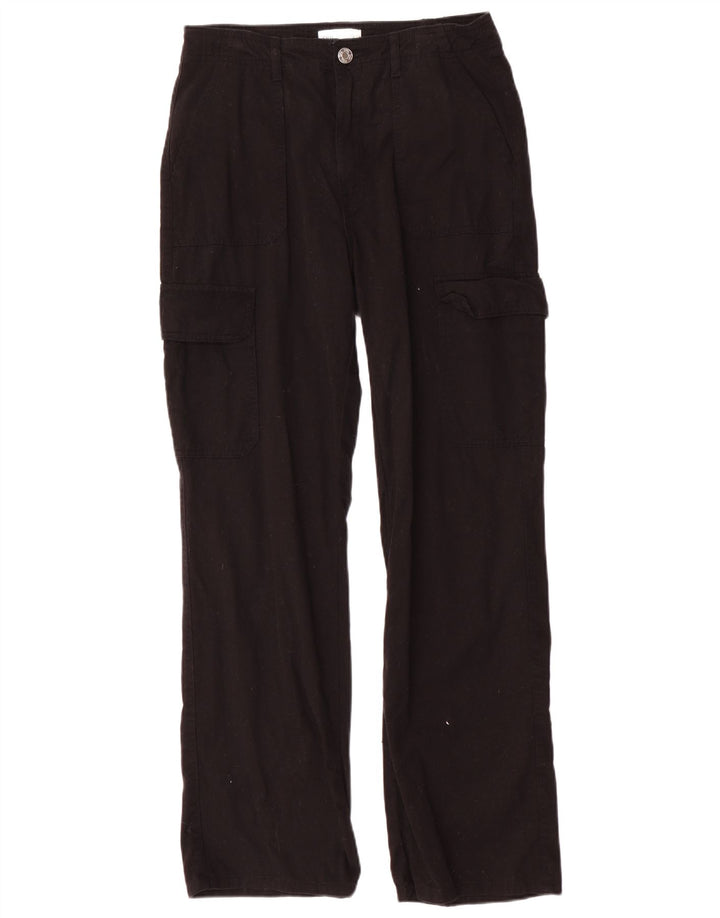 Pantaloni cargo dritti da donna Zara EU 40 medi W30 L31 cotone nero