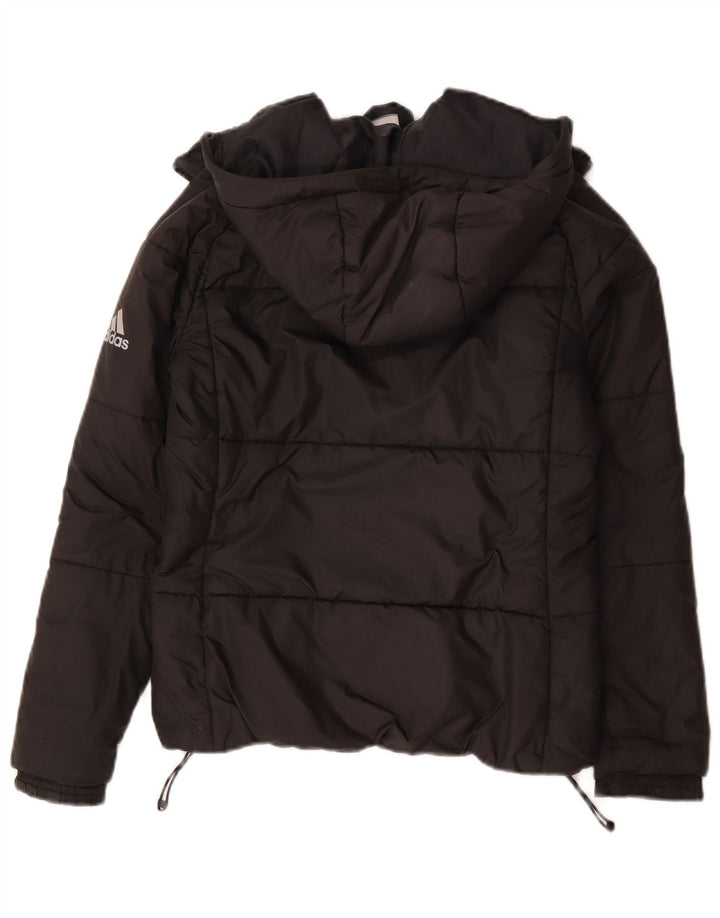 Giacca imbottita con cappuccio da donna Adidas UK 8/10 Small Poliestere nero