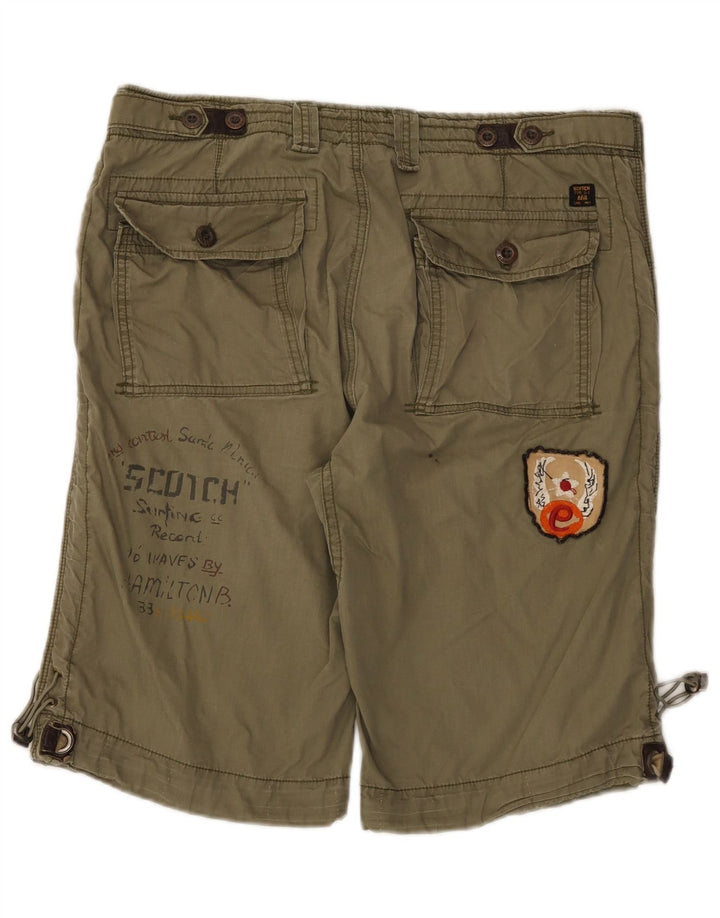 Pantaloncini cargo grafici da uomo Scotch & Soda W33 cotone kaki medio