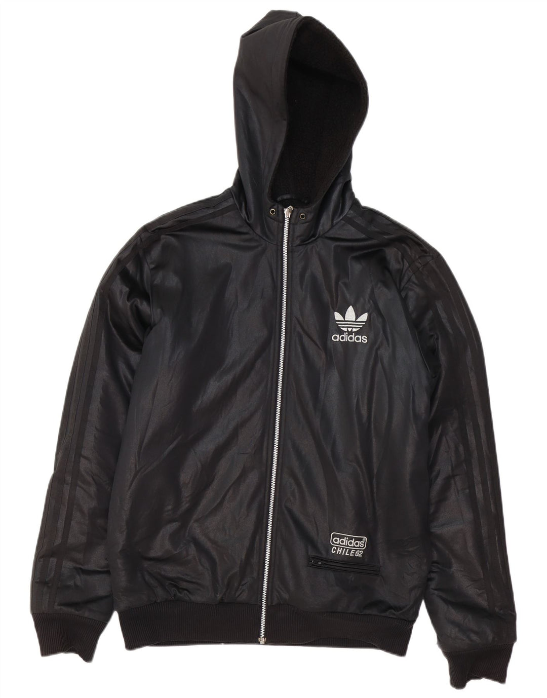 ADIDAS Giacca bomber con cappuccio da uomo Chile 62 UK 38 poliestere nero medio