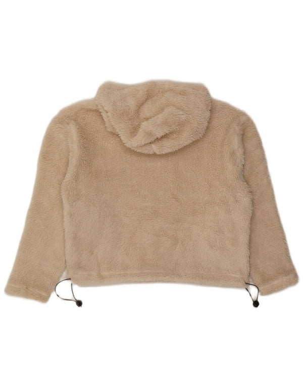 Maglione in pile oversize con cappuccio da donna Topshop UK 10 piccolo poliestere beige