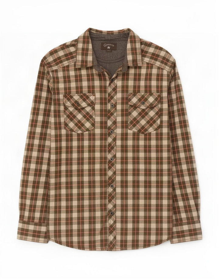 Camicia da uomo Converse XL in cotone a quadri kaki