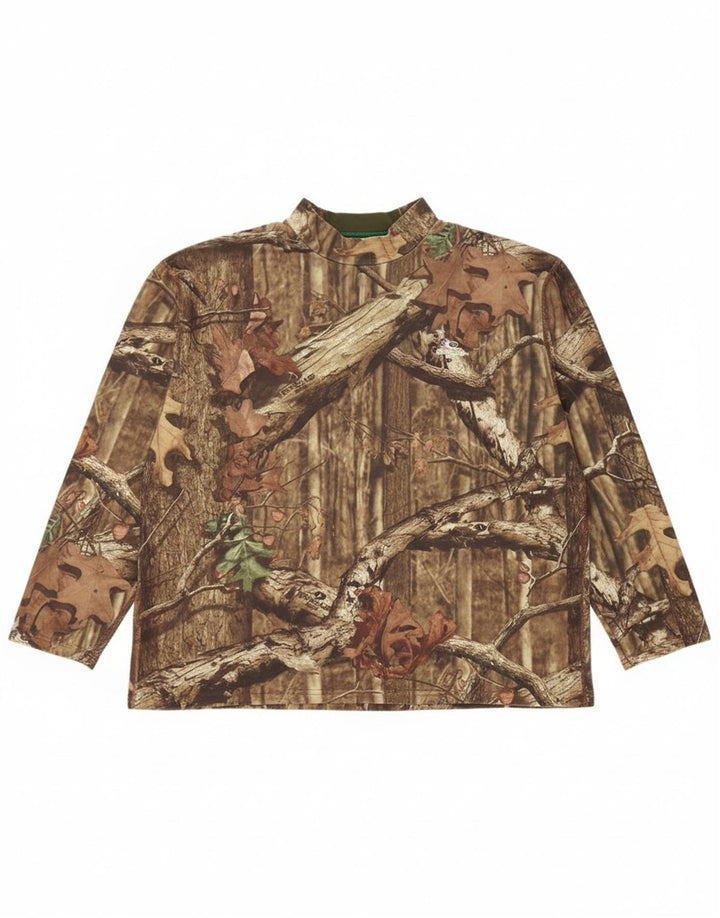 Russell Athletic - Top grafico da uomo a maniche lunghe 3XL marrone mimetico