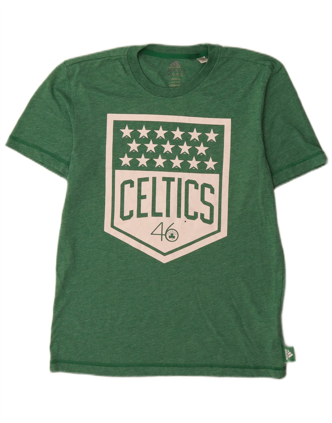 Adidas Uomo Boston Celtics T-shirt grafica Top Small Verde Poliestere