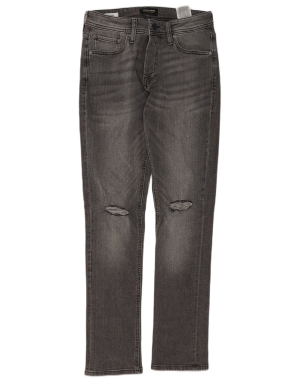 Jack & Jones Uomo GLENN Jeans slim effetto consumato W28 L32 Cotone grigio