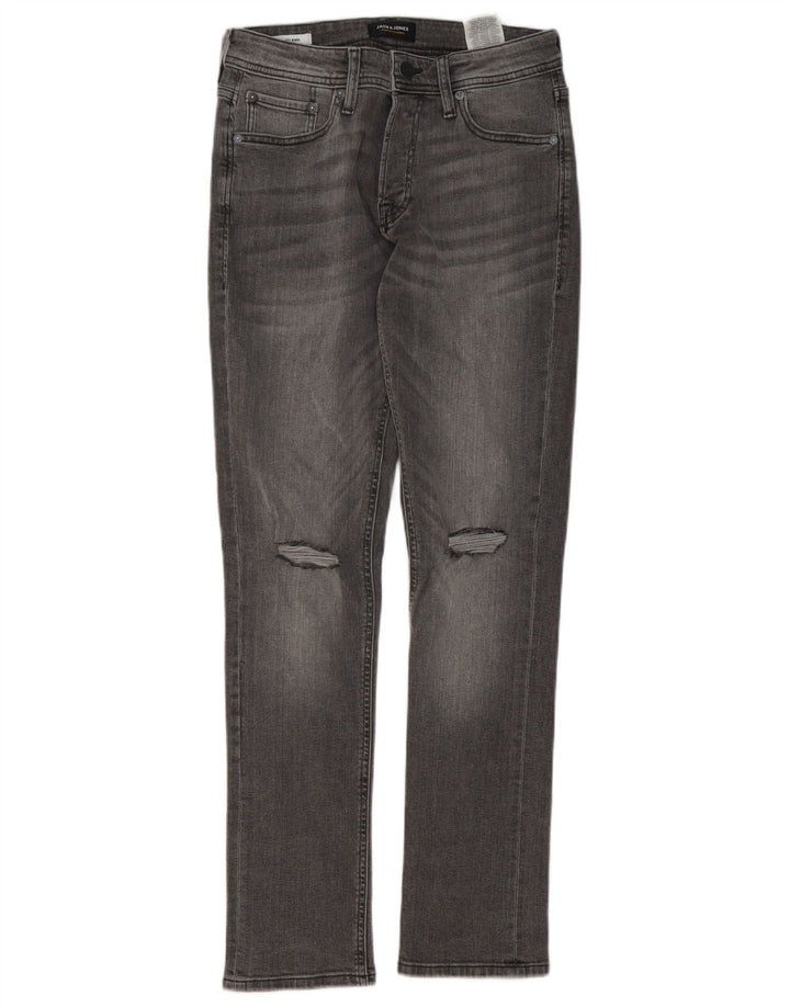 Jack & Jones Uomo GLENN Jeans slim effetto consumato W28 L32 Cotone grigio