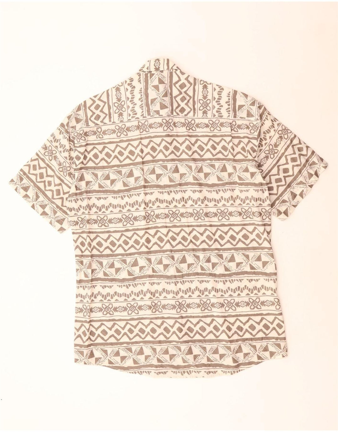 Camicia a maniche corte da uomo NEW FAST taglia 39/40 Viscosa geometrica beige medio