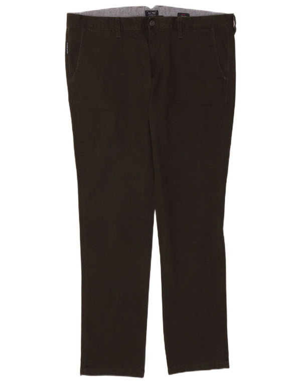 Armani Mens Slim Chino Trousers IT 54 2XL W40 L33 Brown Cotton