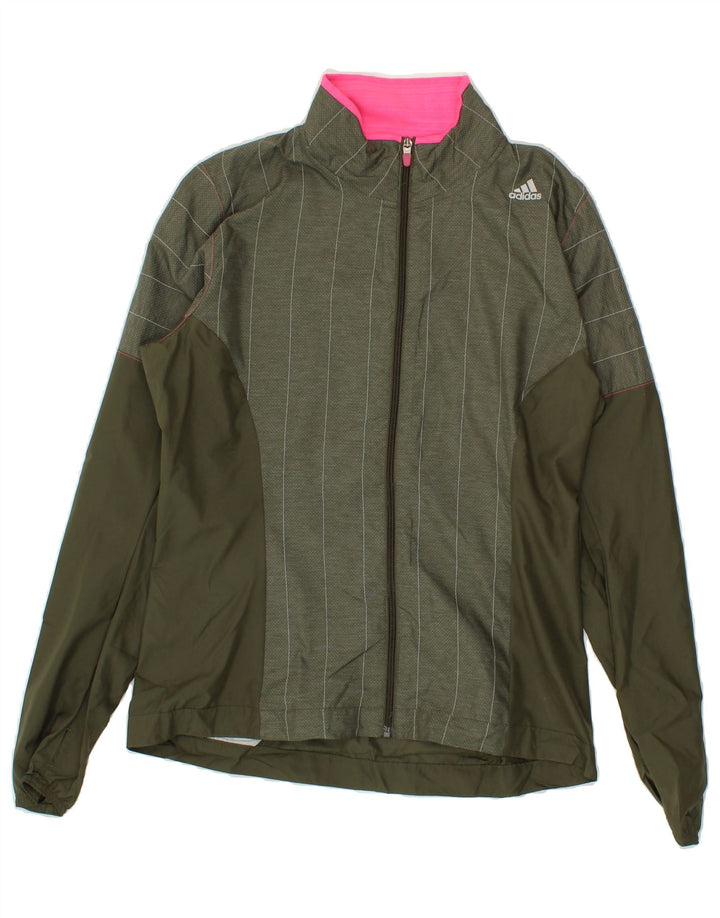 ADIDAS Womens Supernova Tracksuit Top Jacket UK 12 Medium Khaki Vintage Adidas and Second-Hand Adidas from Messina Hembry 